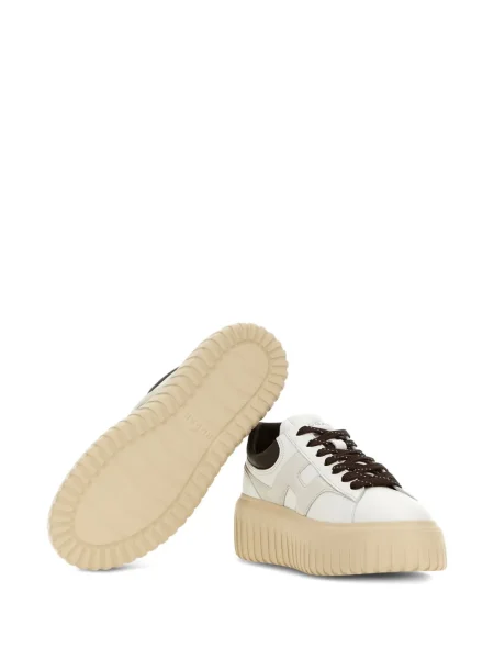 Sneakerși Hogan din piele cu platformă alb
