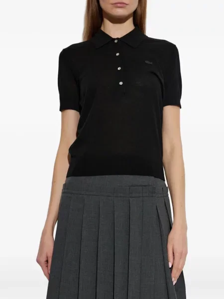 Tricou polo Lacoste din cașmir negru
