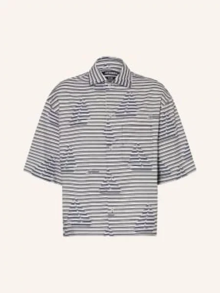 Jacquemus Koszula Z Krótkim Rękawem La Chemise Plage Comfort Fit blau biała
