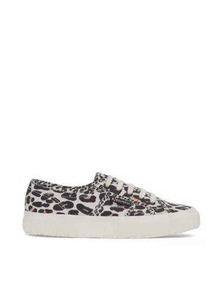 Sneakersy Superga w panterkę brązowe