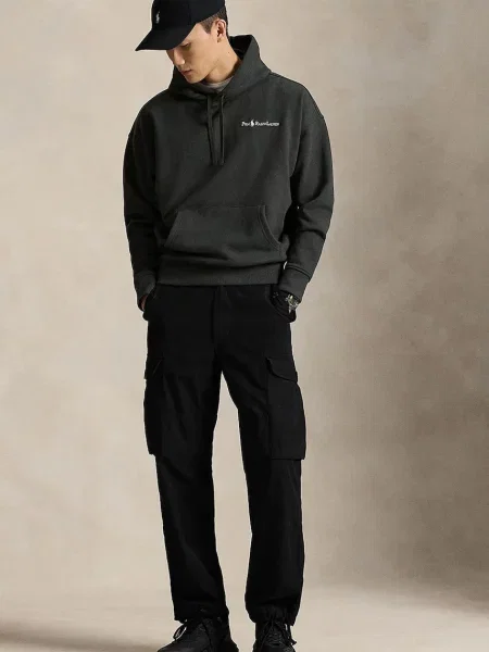 Свитер Polo Ralph Lauren с капюшоном с принтом черный