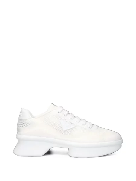 Sneakerși Prada plasă cu autograf alb