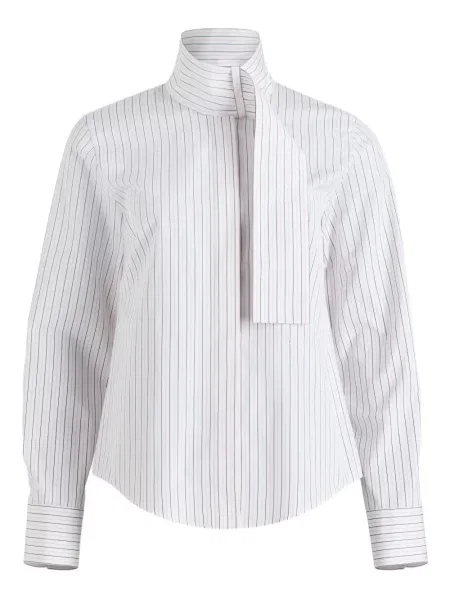 Kołnierzykowy bluzka Patou w paski biała