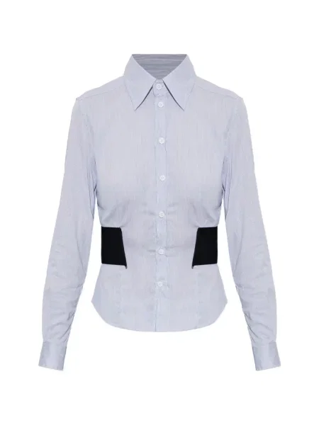 Cu centură cămașă Vetements cu dungi albastru