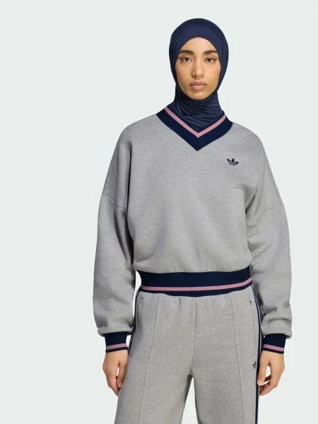 Світшот adidas Adicolor комбінований верх сірий