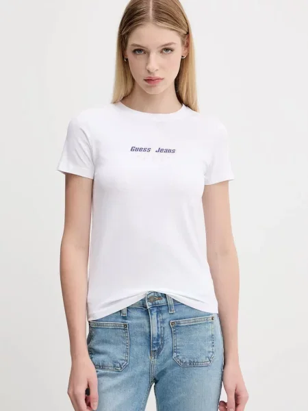 Guess Jeans Tričko bílé