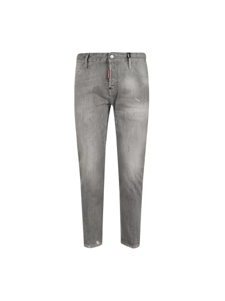 Jeansy Dsquared2 z logo szare