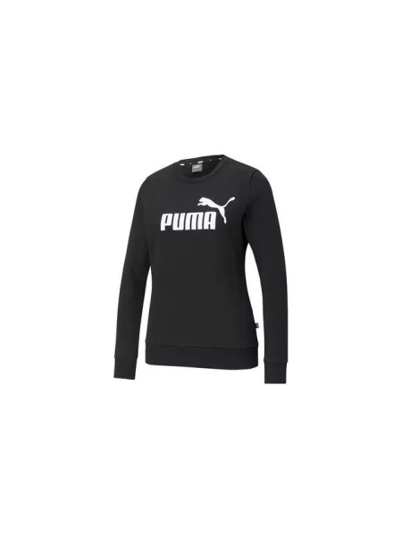 Bluza z okrągłym dekoltem Essentials z logo PUMA Light Gray Heather czarna