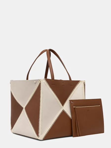 Nanushka torebka THEORIGAMITOTELARGE brązowa