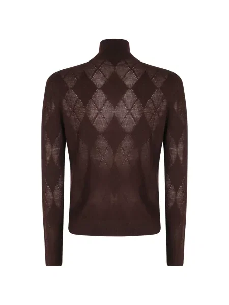 Pulover Ballantyne cu model argyle maro