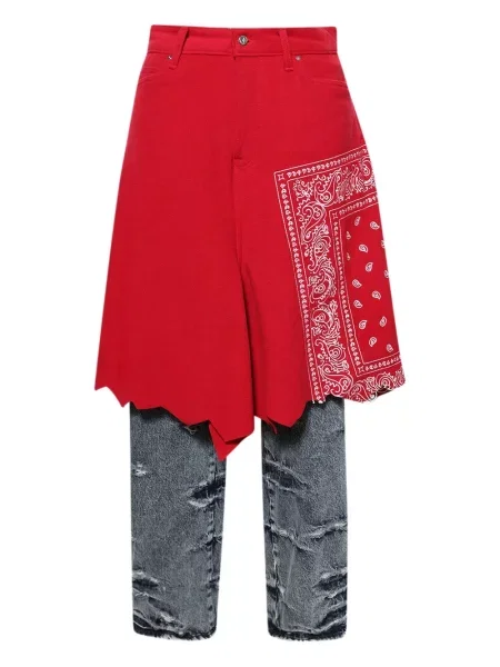 Дънки Pdf с пейсли десен синьо