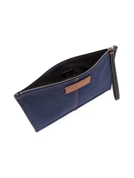 Torba Fendi skórzana niebieska