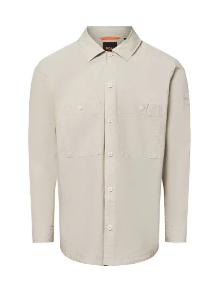 BOSS Orange koszula casualowa Mężczyźni Comfort Fit jednolity M beżowy
