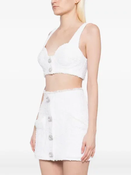 Top Xenia Magera tweedowy biały