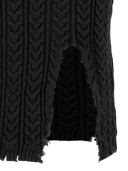 Fustă midi Laneus tricotate până la genunchi negru