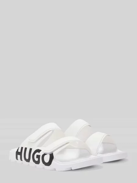Kapcie Hugo z nadrukiem białe