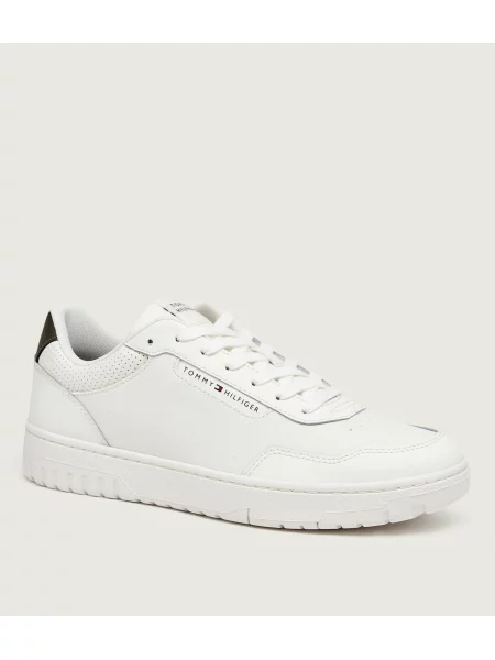 Tommy Hilfiger Teniși din piele Basket Core alb