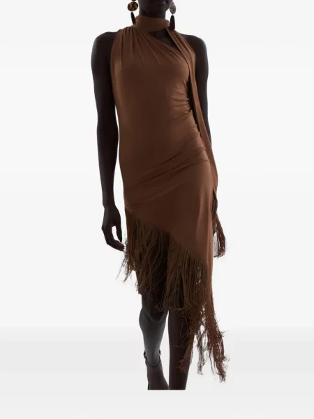 Rochie Taller Marmo cu franjuri maro