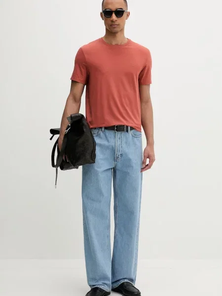 Calvin Klein tričko pánske s elastanom oranžová