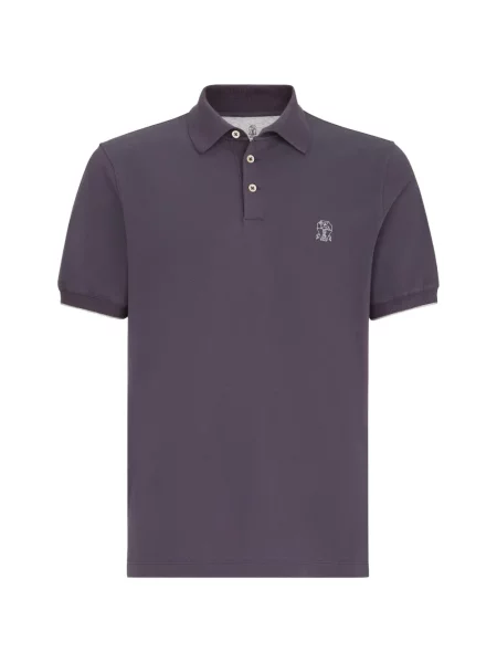 Tricou polo Brunello Cucinelli cu autograf violet