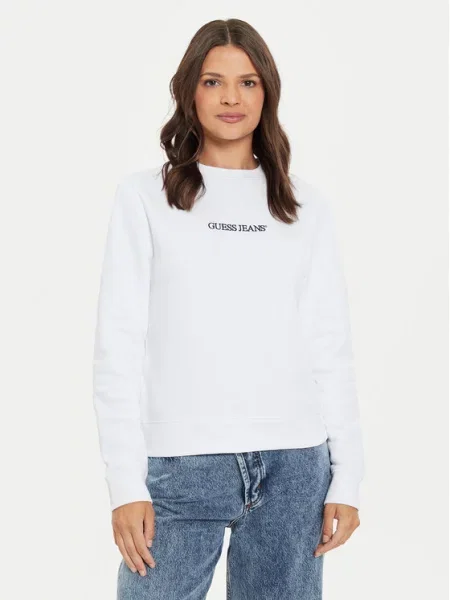 Guess Jeans mikina dámska s bavlnou biela