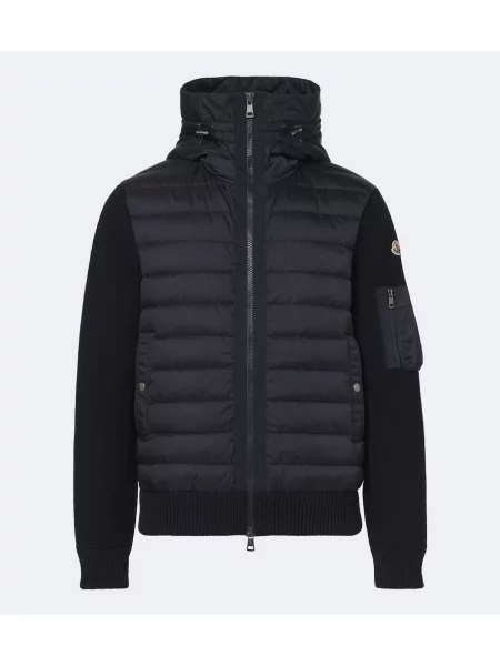 Geacă Moncler de lână albastru