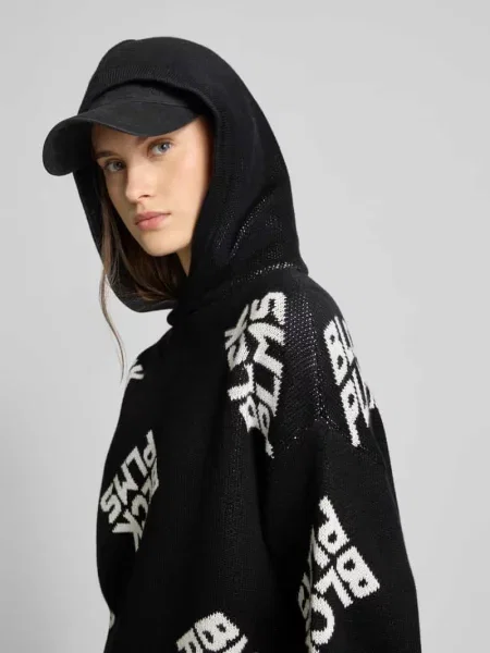 Bluza z kapturem typu oversized Black Palms czarna