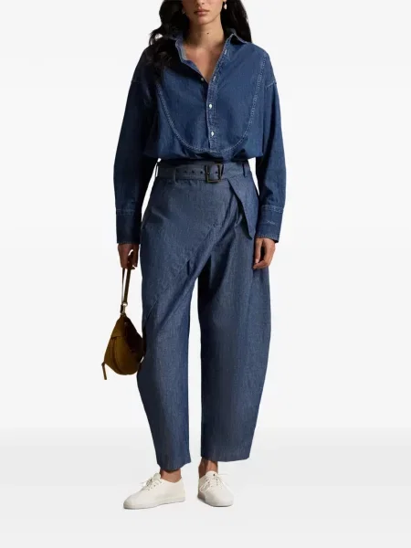 Vunena majica Polo Ralph Lauren s okruglim izrezom iznad koljena narančasta