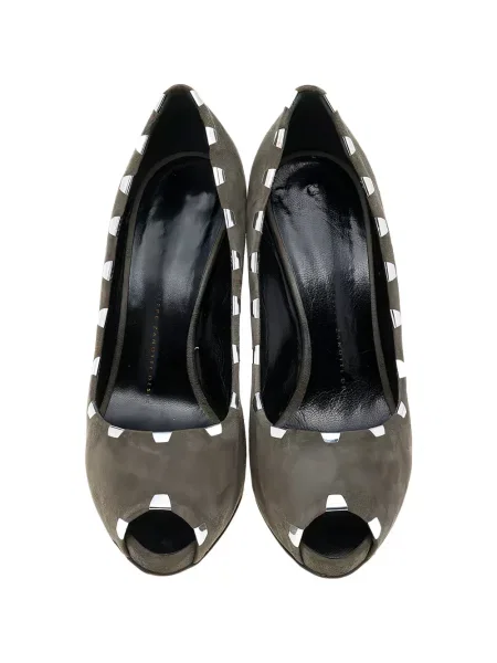 Pantofi cu toc Giuseppe Zanotti din piele de căprioară gri