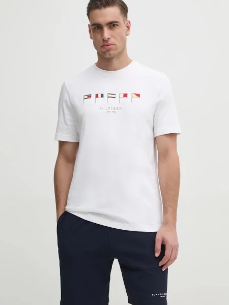 Тениска Tommy Hilfiger с апликация бяло