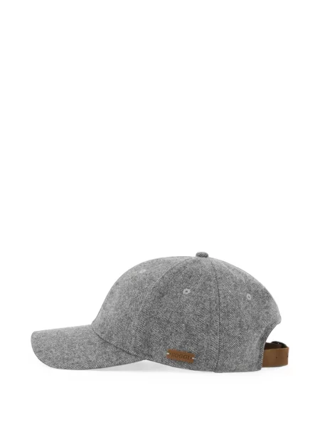 Șapcă Boggi Milano de lână cu model herringbone gri
