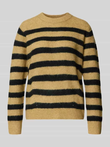 Mos Mosh sweter wełniany zielony lekki beżowy