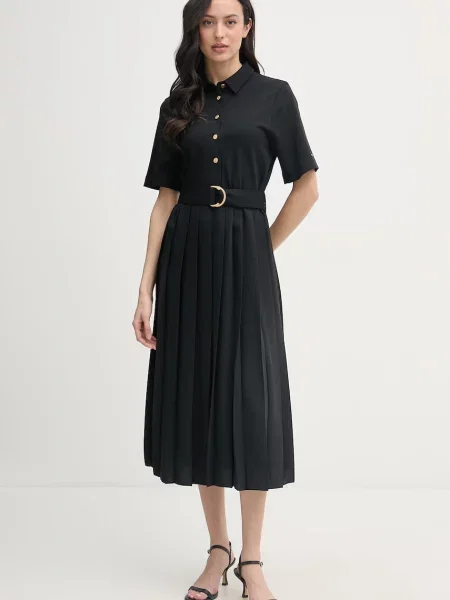 Tommy Hilfiger obleka A-kroja črna