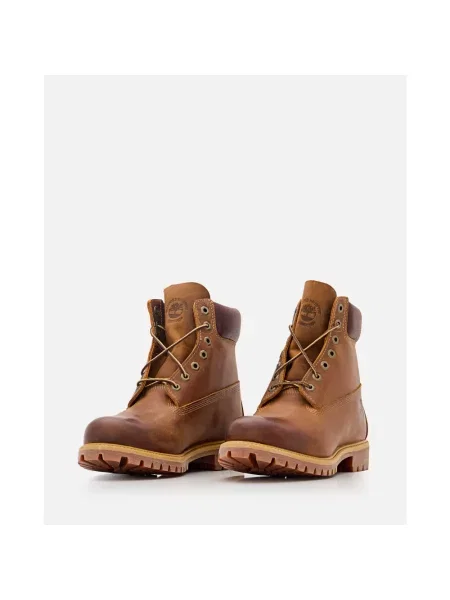 Wodoodporne lniane botki Timberland brązowe