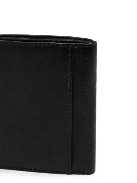 Portofel Barbour din piele cu autograf negru