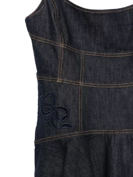 Rochie mini Self-portrait cu broderie albastru