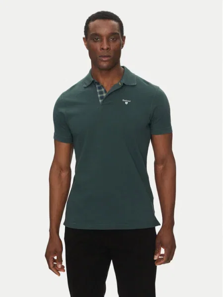 Barbour Tricou polo Tartan verde