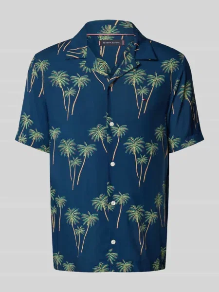 Tommy Hilfiger Koszula Mężczyźni Regular Fit Modal niebieski|wielokolorowy wzorzysty L niebieska