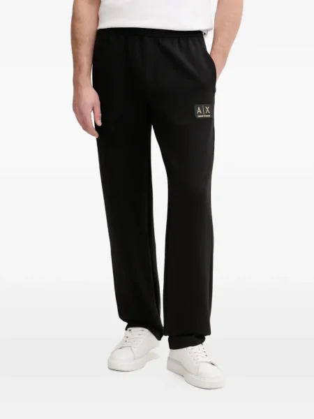 Pantaloni Armani Exchange cu autograf negru