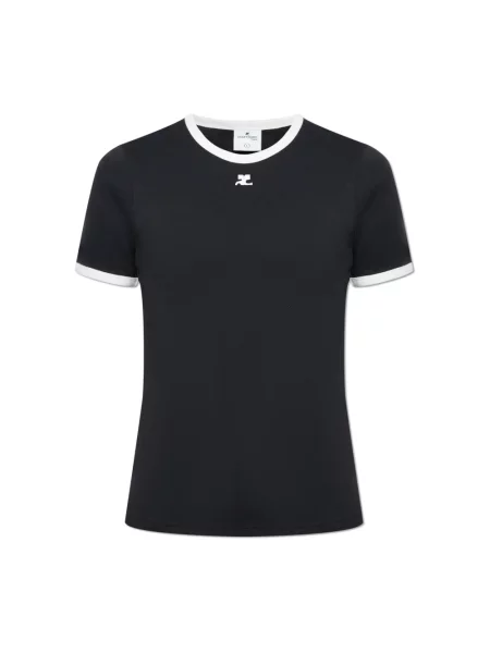 Koszulka Courreges z logo czarna