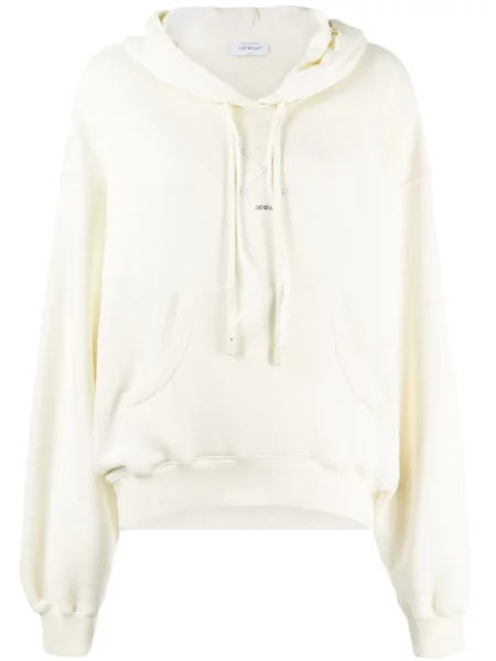 Hanorac cu glugă Off-white de cristal alb