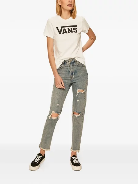 Tricou Vans cu autograf alb