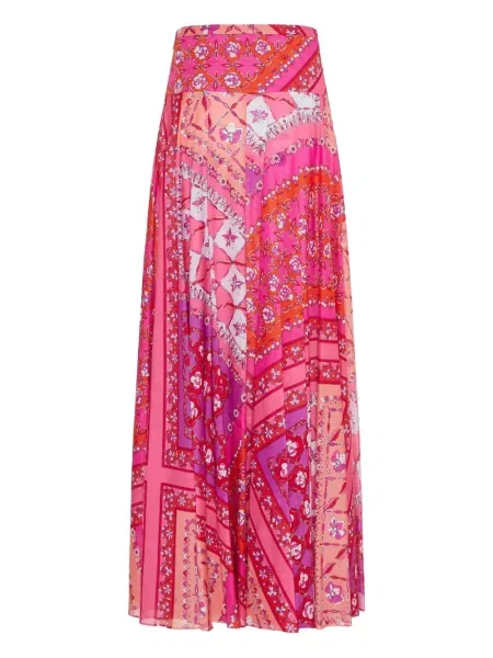 Fusta maxi Pucci cu model floral roz