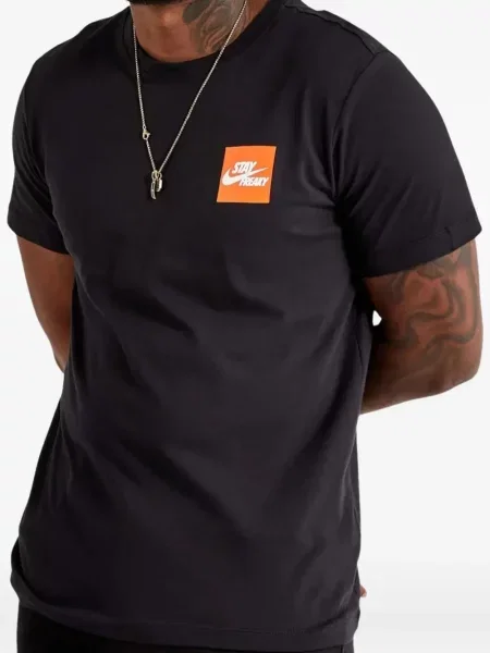 Běžecké fleecové tričko s potiskem Nike s potiskem černé