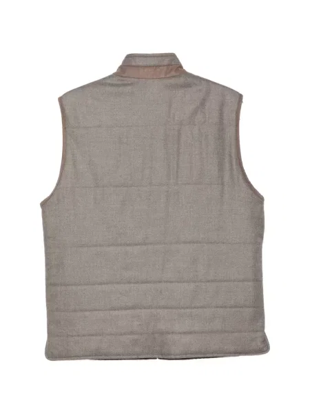 Matlasat vestă Corneliani cu model herringbone maro