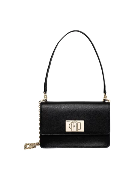 Torebka crossbody Furla zamszowa czarna