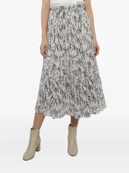 Fustă midi Zimmermann cu model floral cu imagine alb