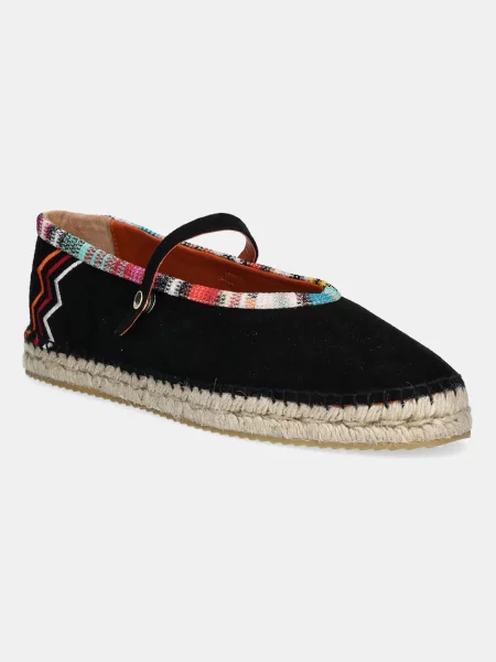 Missoni espadrile din piele întoarsă Lola negru