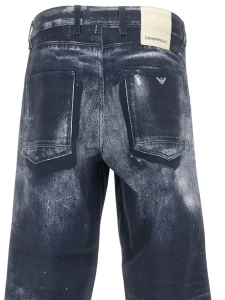 Blugi Emporio Armani zdrențuiți albastru