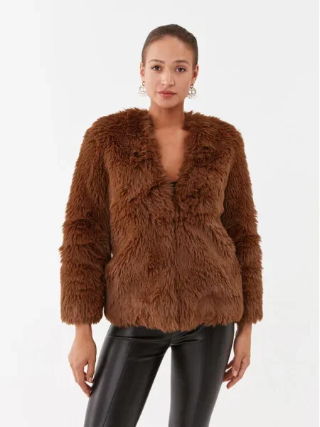 Palton de blană Twinset maro